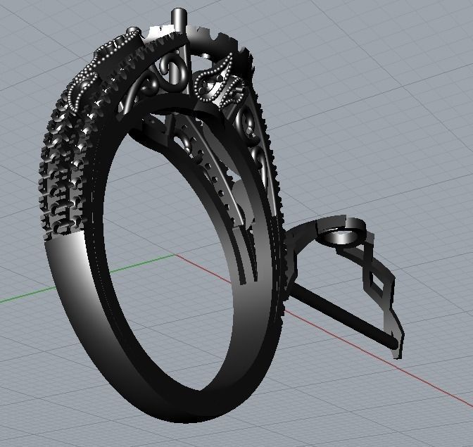 Engagement ring 3D print model_7