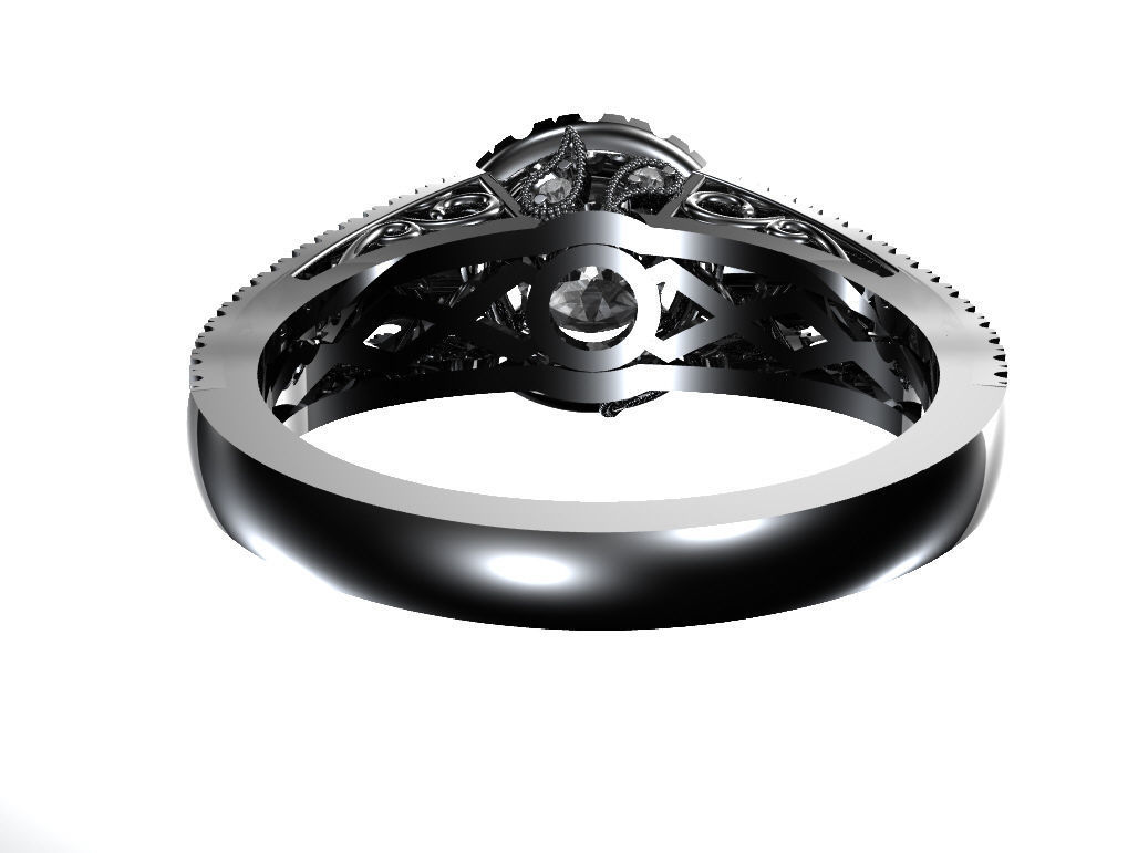 Engagement ring 3D print model_5