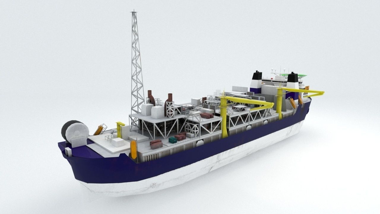 FPSO Alvheim Offshore Oil Rig Low-poly 3D model_2