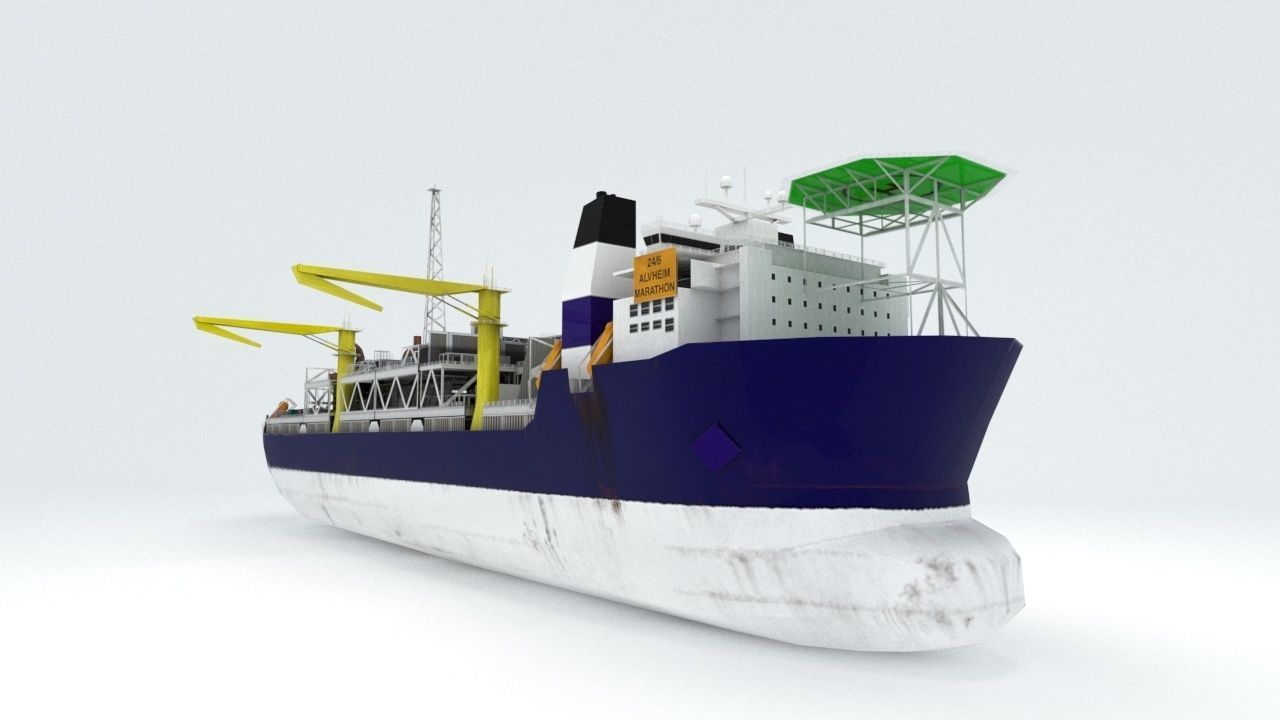 FPSO Alvheim Offshore Oil Rig Low-poly 3D model_3