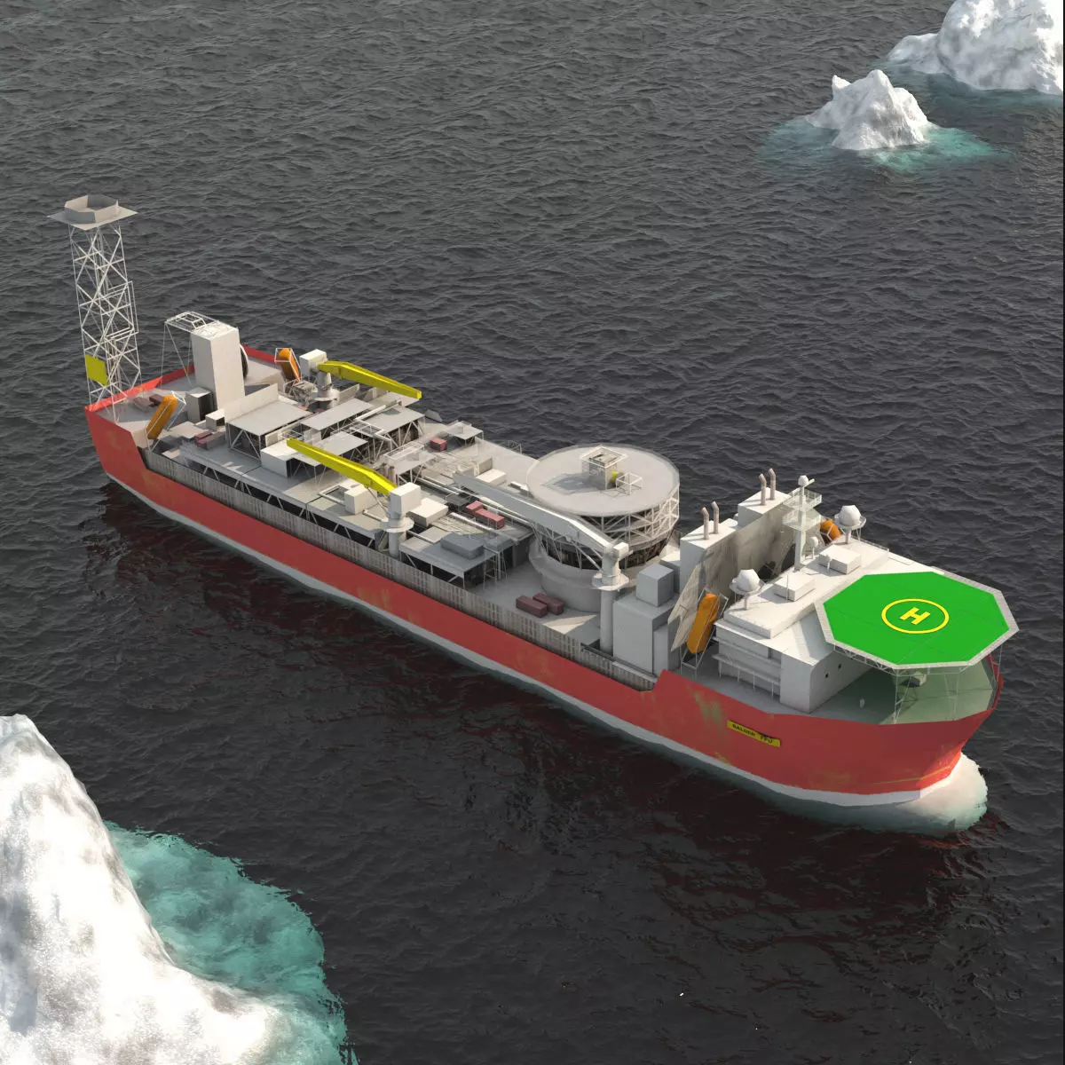 FPSO Balder Offshore Oil Rig Low-poly 3D model_0