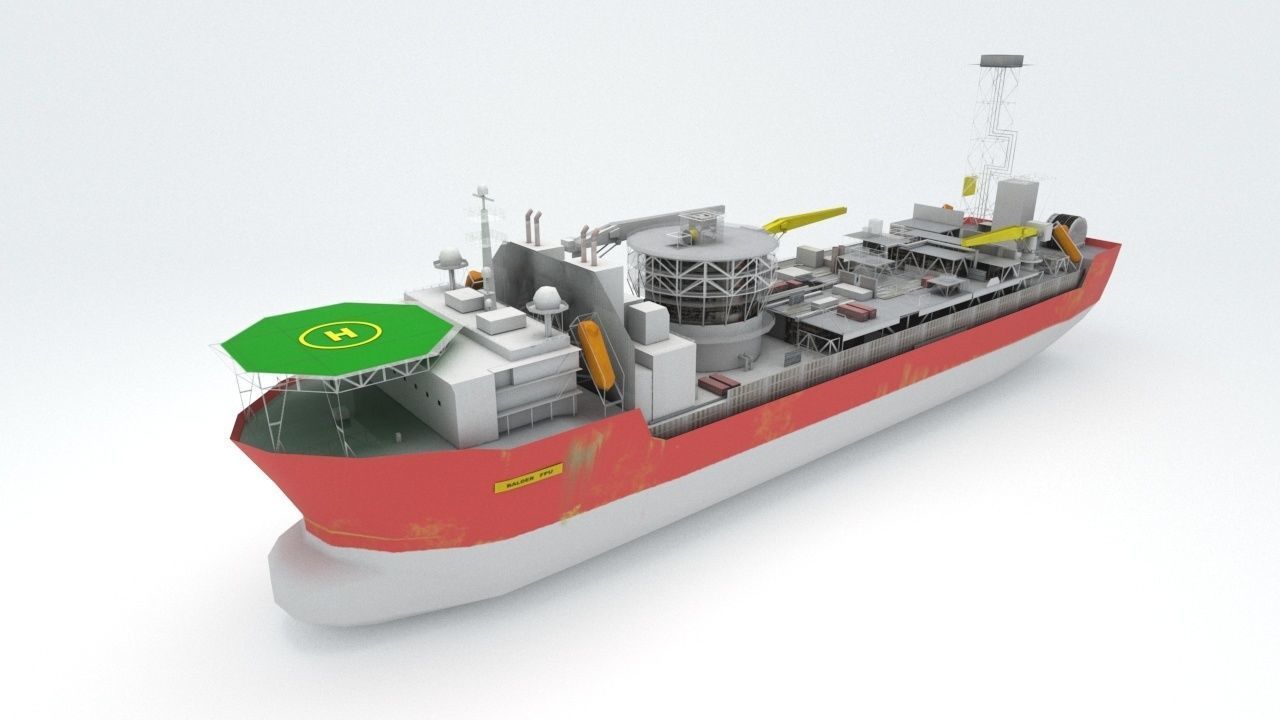 FPSO Balder Offshore Oil Rig Low-poly 3D model_2