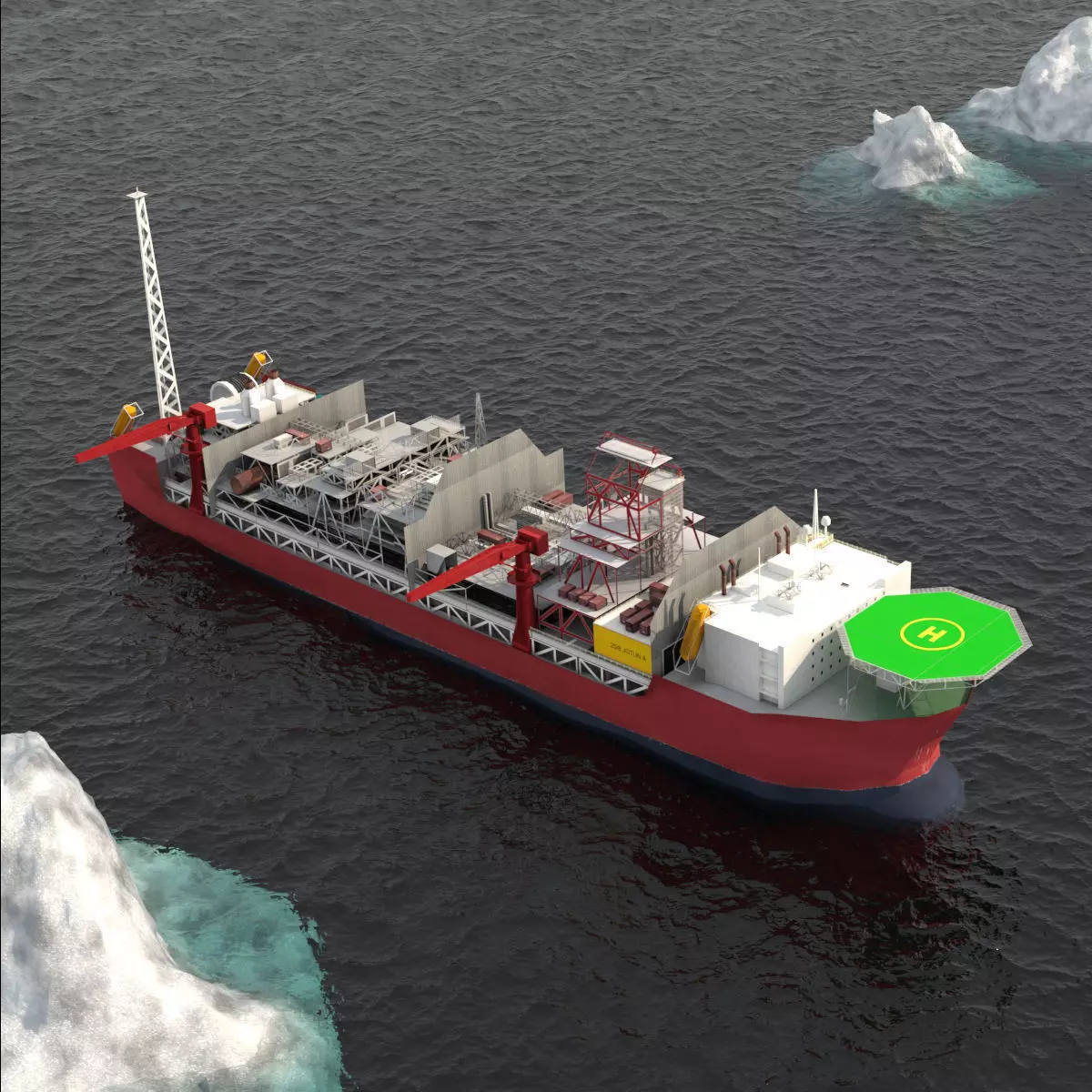 FPSO Jotun A offshore Oil rig Low-poly 3D model_0