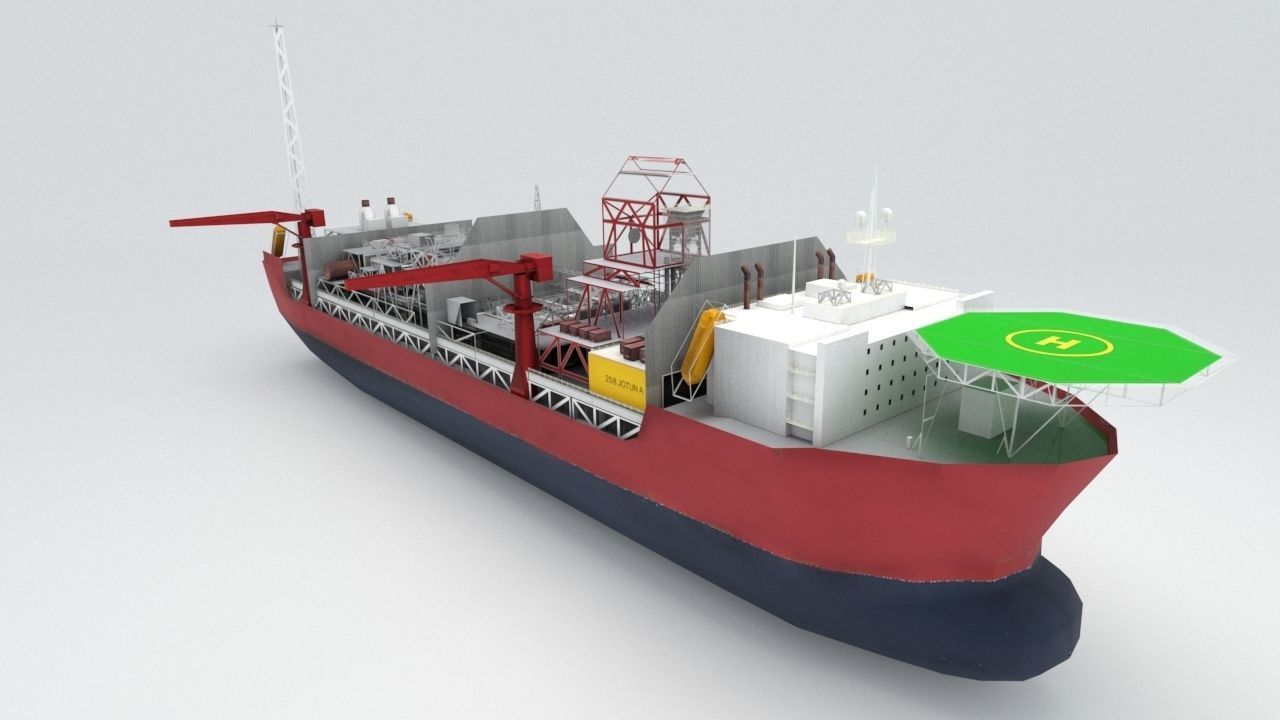 FPSO Jotun A offshore Oil rig Low-poly 3D model_4
