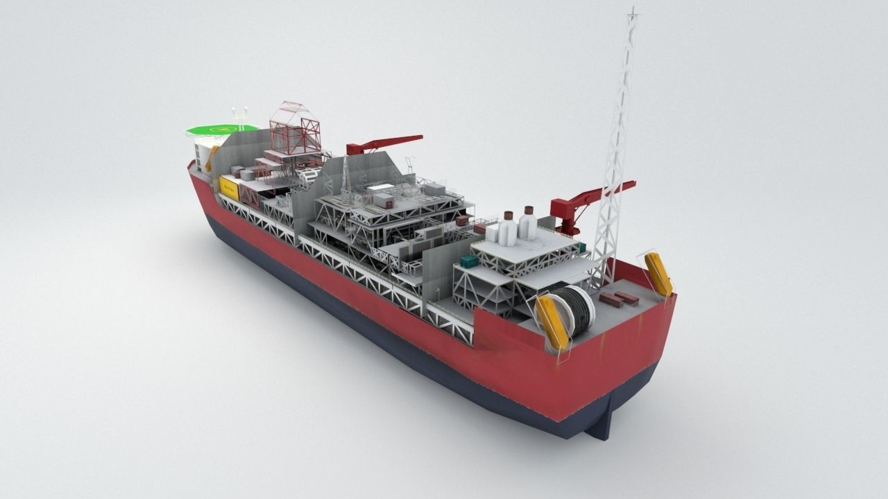 FPSO Jotun A offshore Oil rig Low-poly 3D model_3