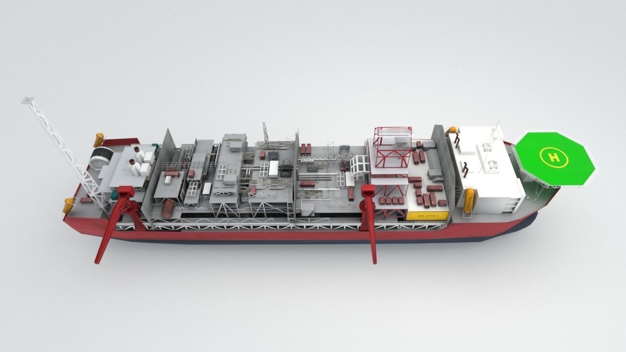FPSO Jotun A offshore Oil rig Low-poly 3D model_6