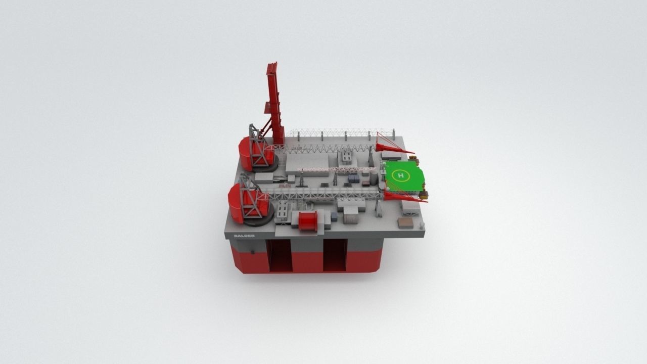 Balder Offshore Oil drilling  Rig Low-poly 3D model_4