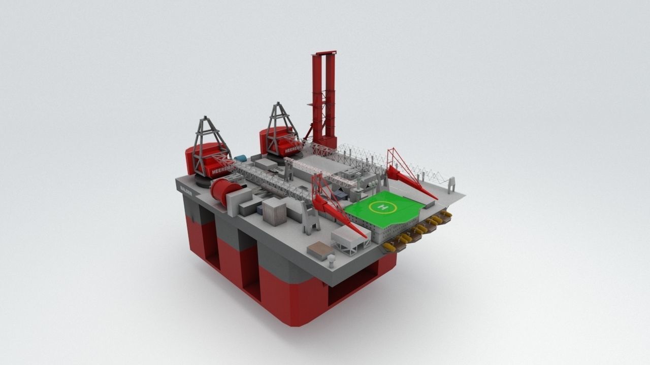 Balder Offshore Oil drilling  Rig Low-poly 3D model_5