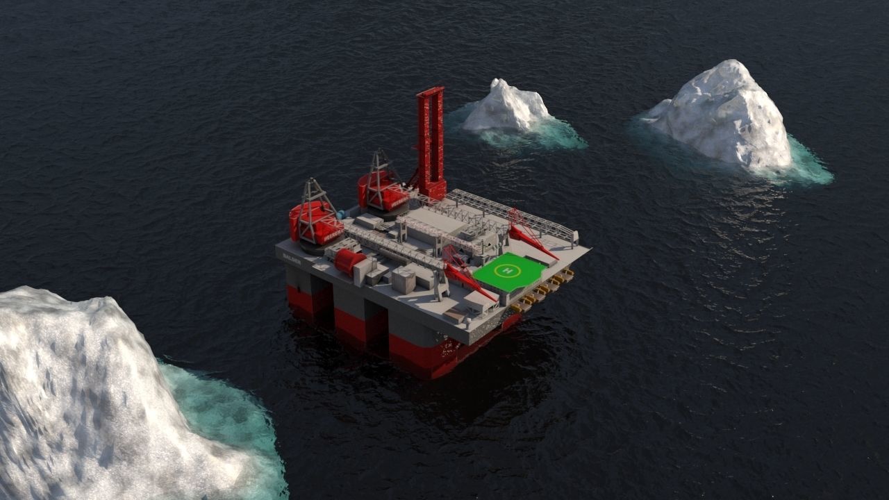 Balder Offshore Oil drilling  Rig Low-poly 3D model_1
