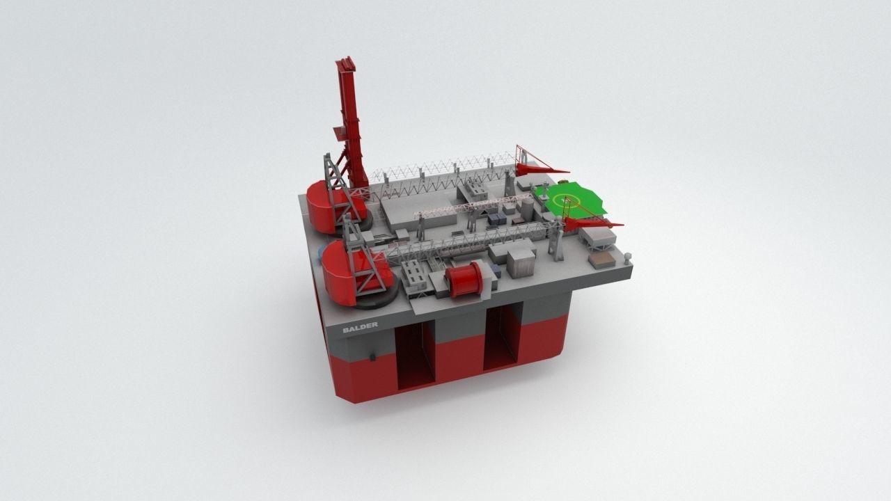Balder Offshore Oil drilling  Rig Low-poly 3D model_3