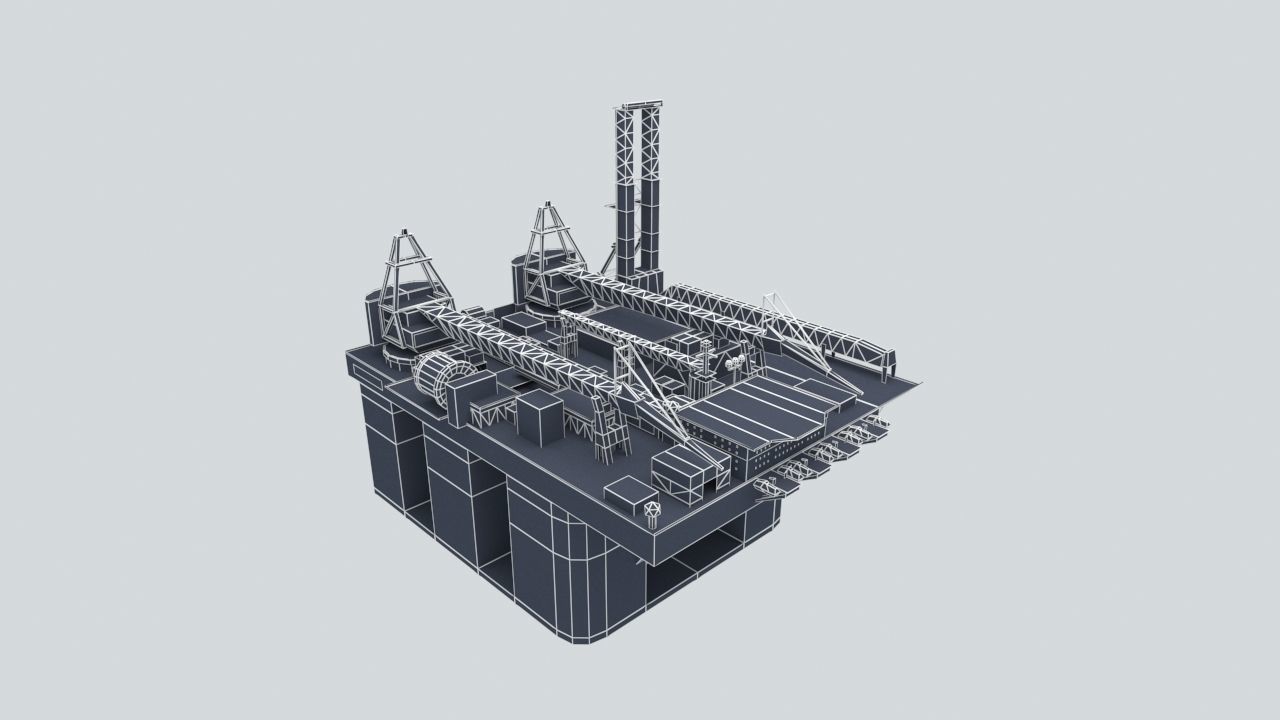 Balder Offshore Oil drilling  Rig Low-poly 3D model_6