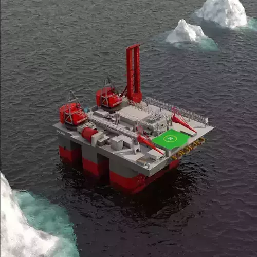 Balder Offshore Oil drilling  Rig Low-poly 3D model