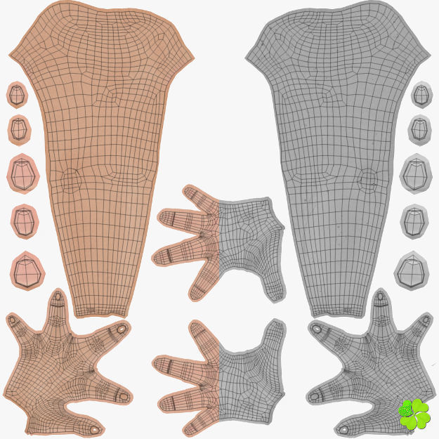 Ada basic female model low poly Low-poly 3D model_83