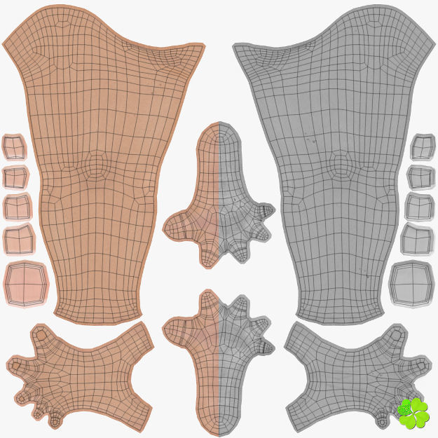 Ada basic female model low poly Low-poly 3D model_87