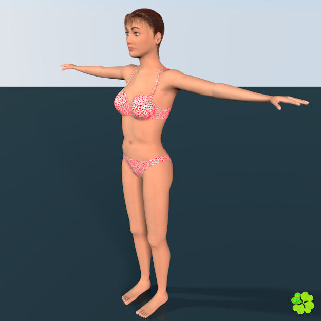 Ada basic female model low poly Low-poly 3D model_46