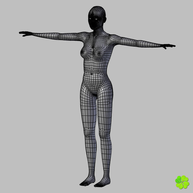Ada basic female model low poly Low-poly 3D model_50