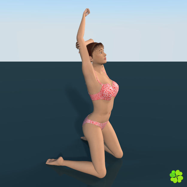 Ada basic female model low poly Low-poly 3D model_42