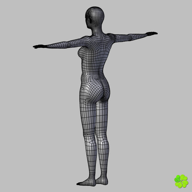 Ada basic female model low poly Low-poly 3D model_54