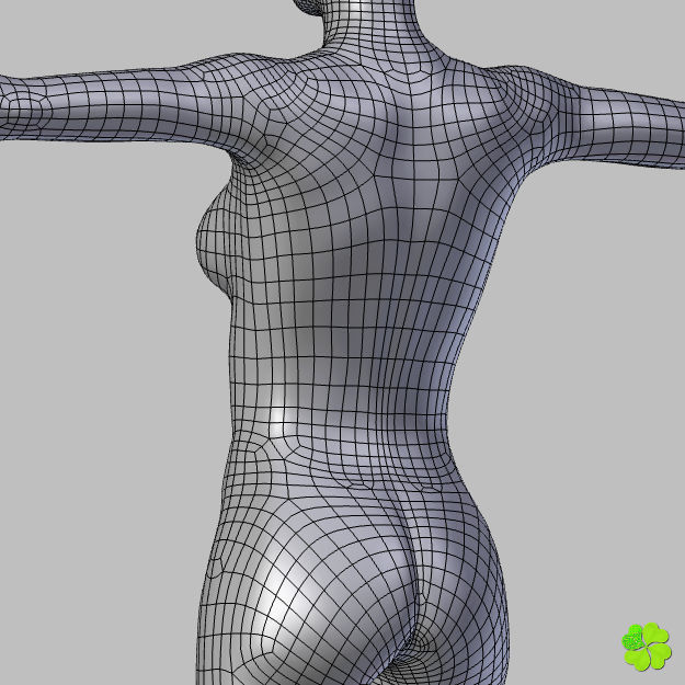 Ada basic female model low poly Low-poly 3D model_58
