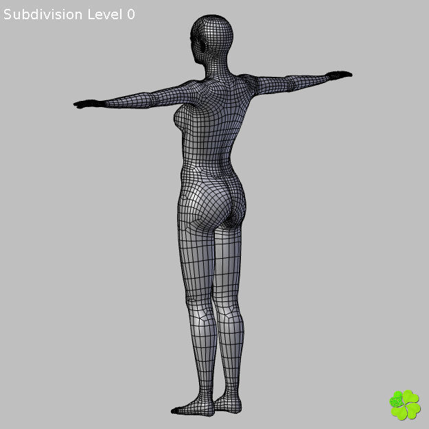Ada basic female model low poly Low-poly 3D model_55