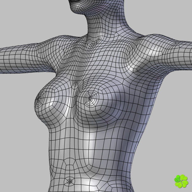 Ada basic female model low poly Low-poly 3D model_56