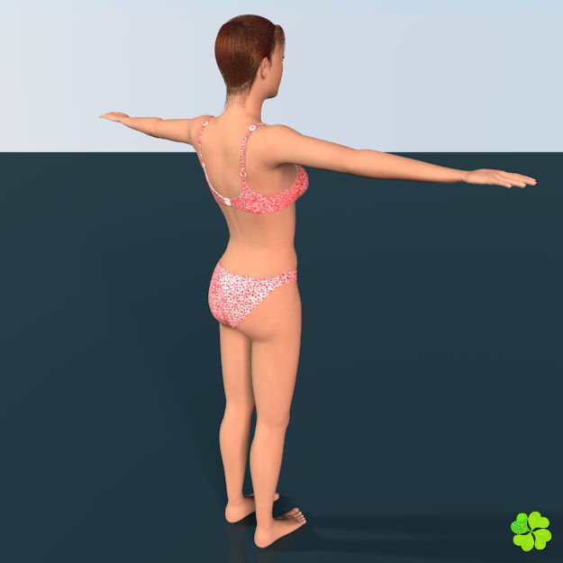 Ada basic female model low poly Low-poly 3D model_47