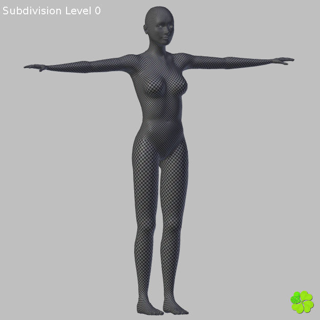 Ada basic female model low poly Low-poly 3D model_80