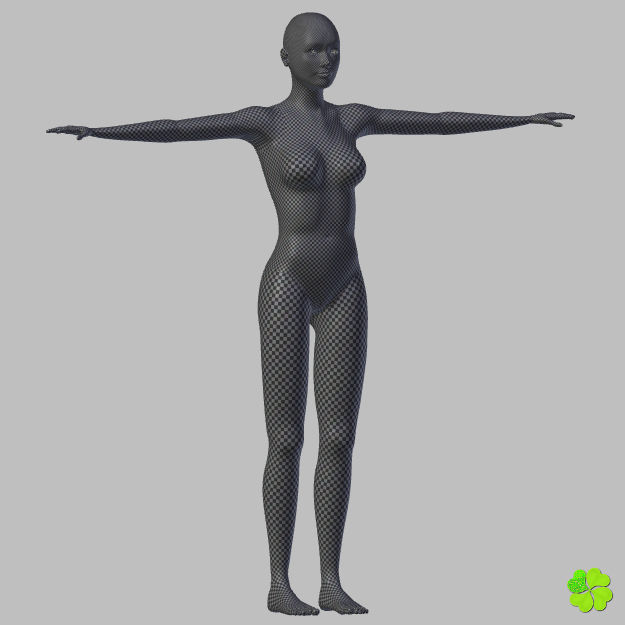 Ada basic female model low poly Low-poly 3D model_79