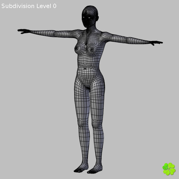Ada basic female model low poly Low-poly 3D model_51