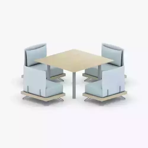 1075 - Sofa Chair and Table Set