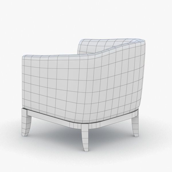 1079 - Armchair Low-poly 3D model_4
