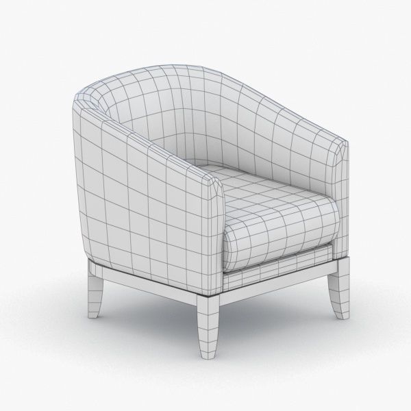1079 - Armchair Low-poly 3D model_2