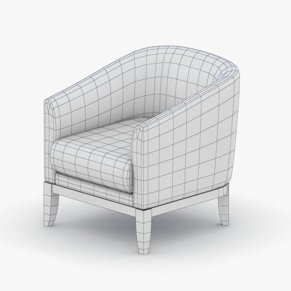 1079 - Armchair Low-poly 3D model_1
