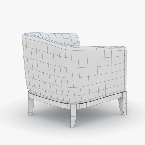 1079 - Armchair Low-poly 3D model_3