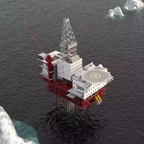 Jotun B Offshore Oil Platform Low-poly 3D model
