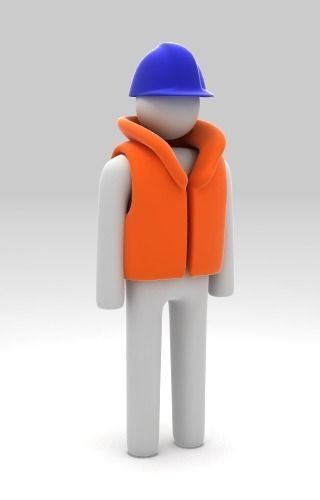 Stickman Rigged with costumes Low-poly 3D model_7