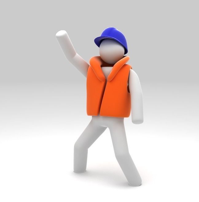 Stickman Rigged with costumes Low-poly 3D model_1