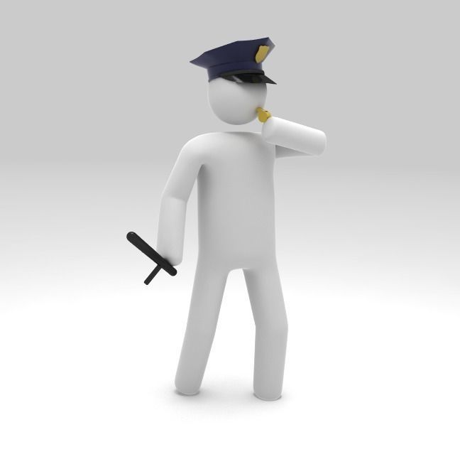 Stickman Rigged with costumes Low-poly 3D model_4