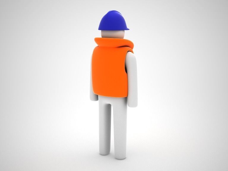 Stickman man Low-poly 3D model_4