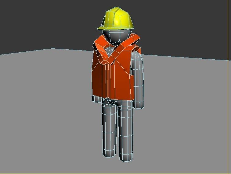 Stickman man Low-poly 3D model_6