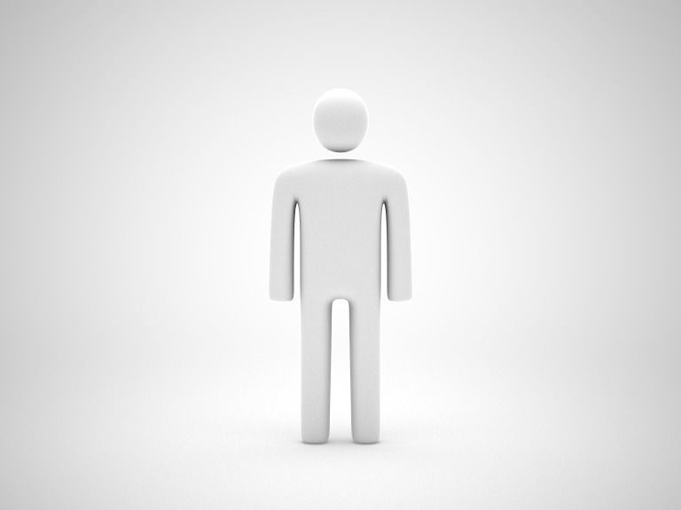 Stickman man Low-poly 3D model_2