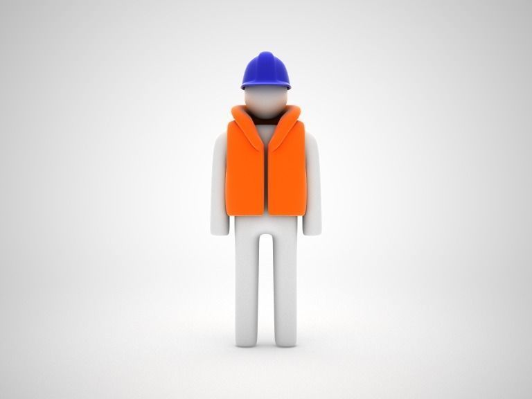 Stickman man Low-poly 3D model_5