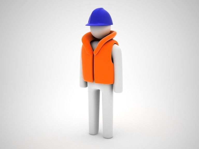 Stickman man Low-poly 3D model_3