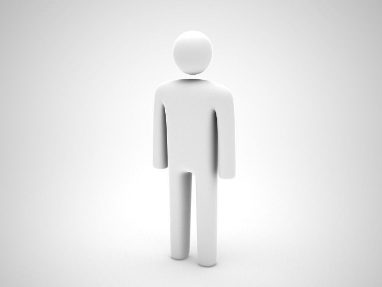 Stickman man Low-poly 3D model_1