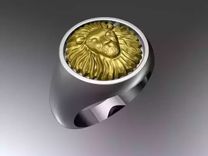 Lion signet ring