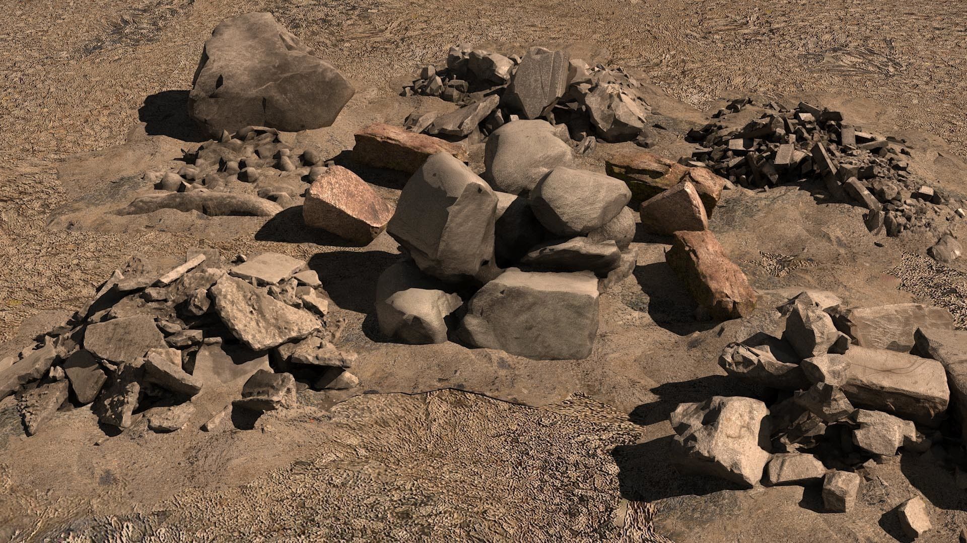 piles of rocks 3D model_1