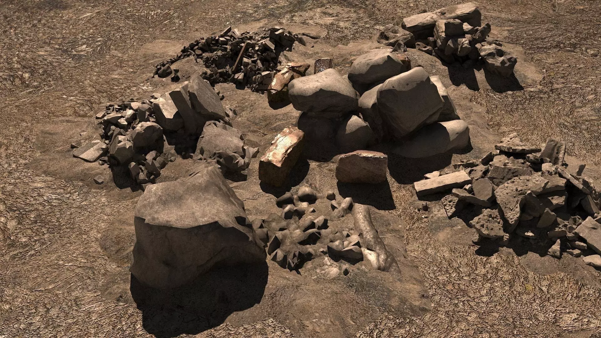 piles of rocks 3D model_0