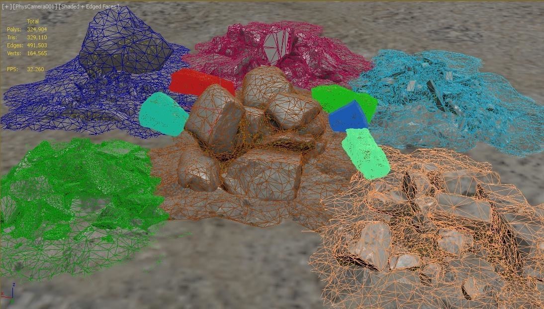 piles of rocks 3D model_6