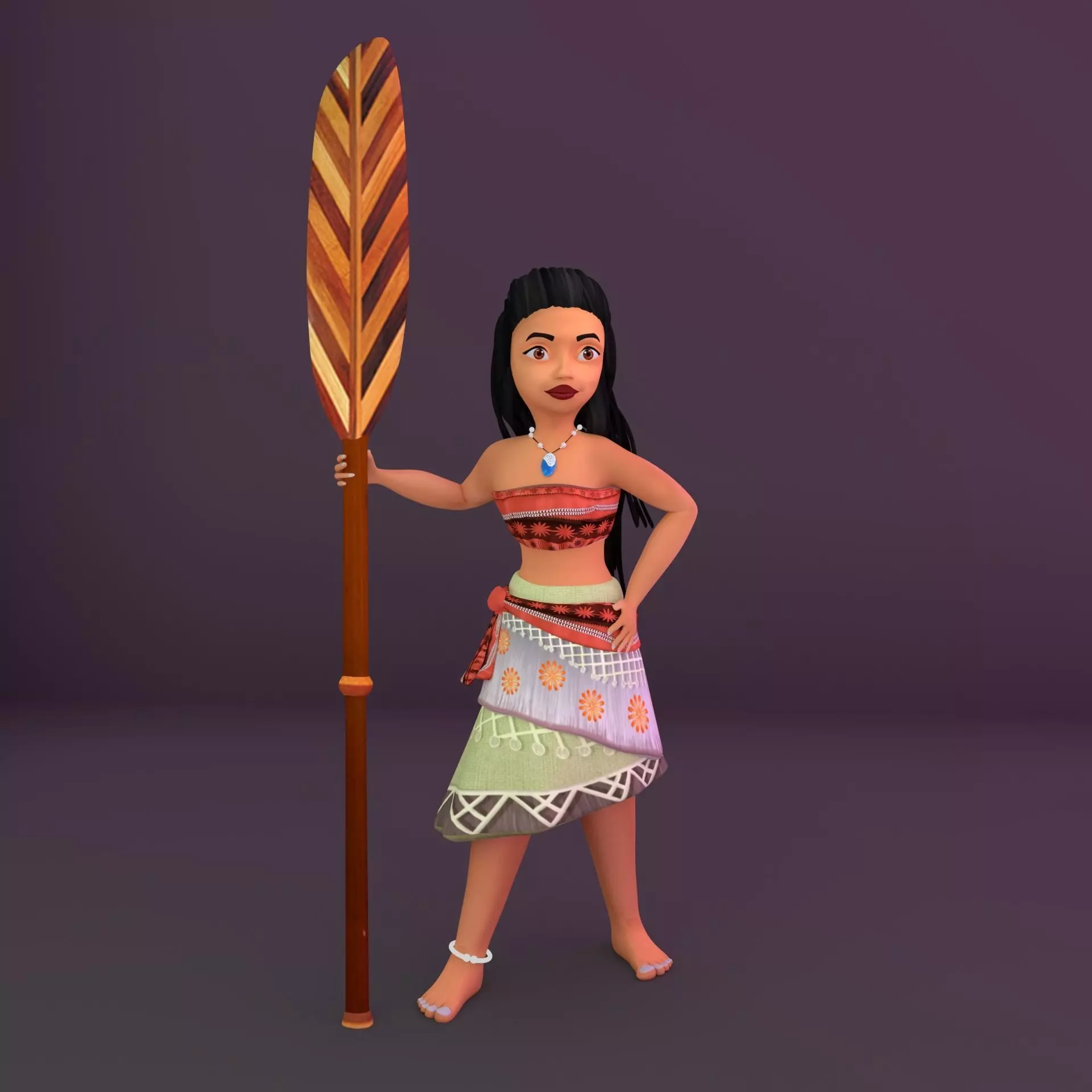 Game Ready Girl Character Low-poly 3D model_0