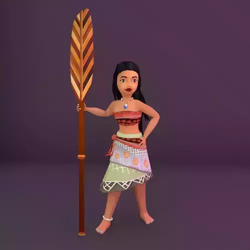 Game Ready Girl Character Low-poly 3D model
